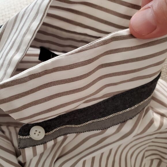 Lafayette 148 New York Helen Striped Blouse sz XS - Picture 10 of 13